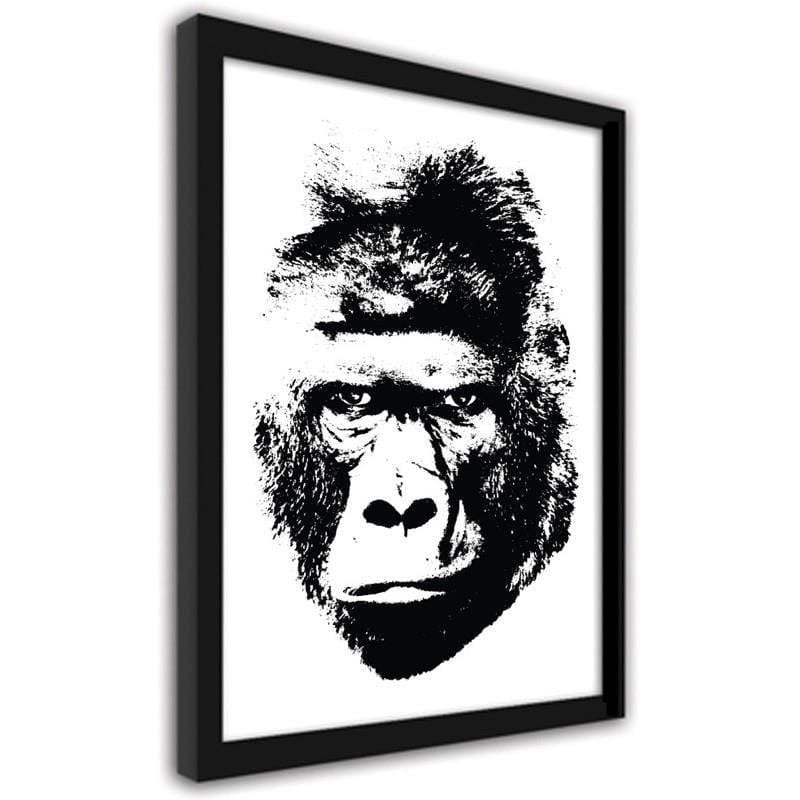 Glezna melnā rāmī - An illustration of a gorilla Home Trends