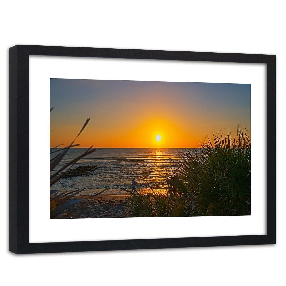 Glezna melnā rāmī - Angler And Sunset Home Trends