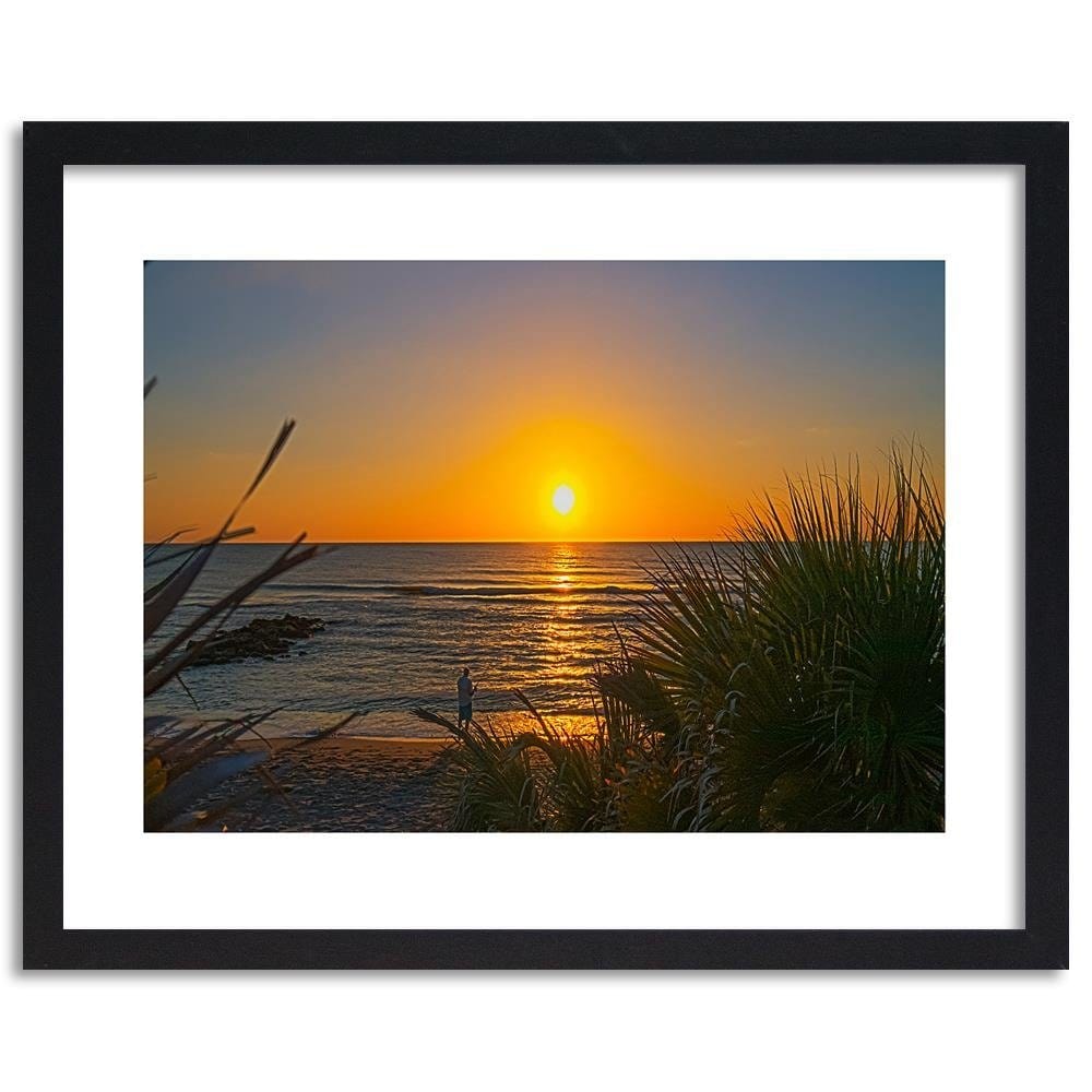 Glezna melnā rāmī - Angler And Sunset Home Trends