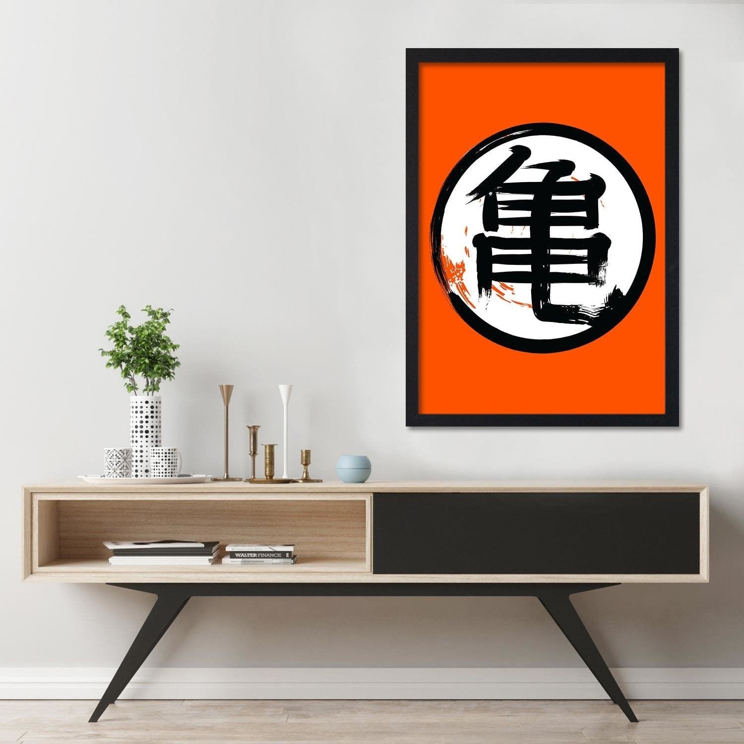 Glezna melnā rāmī - Anime Morife Orange Home Trends