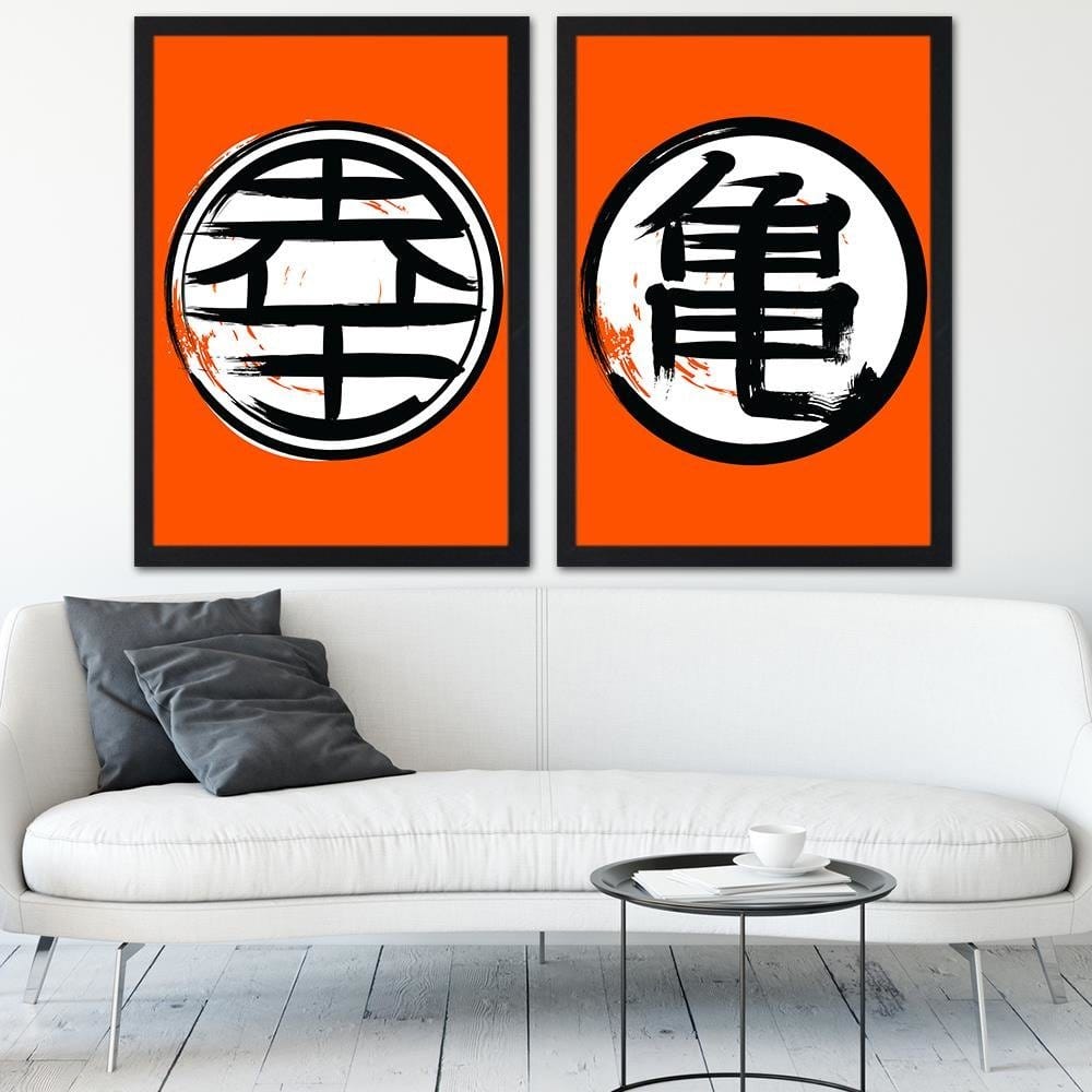 Glezna melnā rāmī - Anime Morife Orange Home Trends