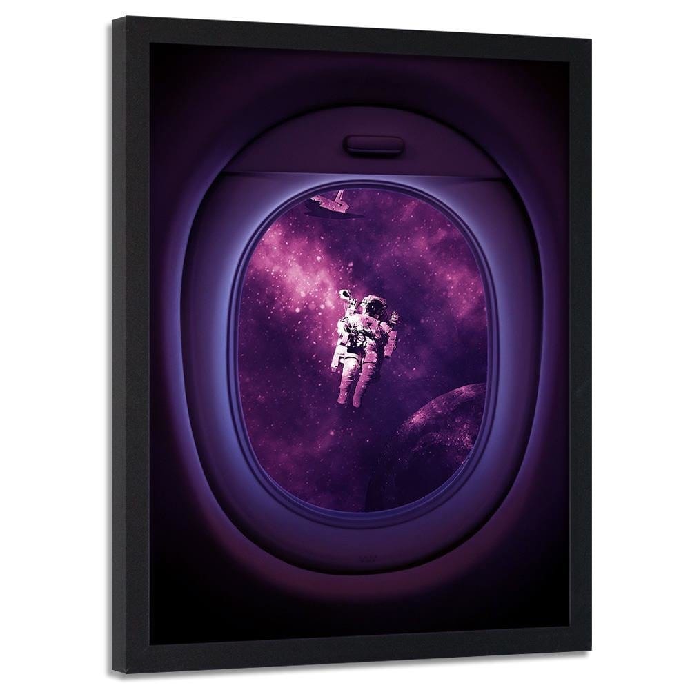Glezna melnā rāmī - Artwork Image Astronaut Purple Home Trends