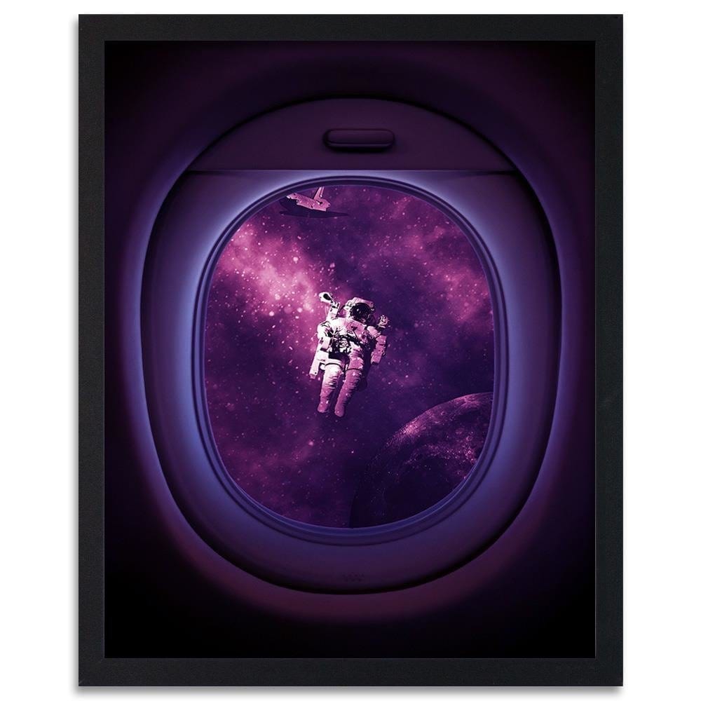 Glezna melnā rāmī - Artwork Image Astronaut Purple Home Trends