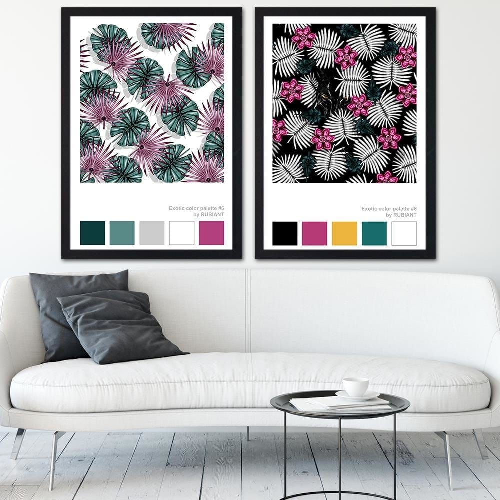 Glezna melnā rāmī - Artwork Tropical Pink Home Trends