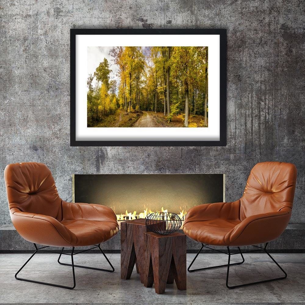 Glezna melnā rāmī - Autumn Trees Home Trends