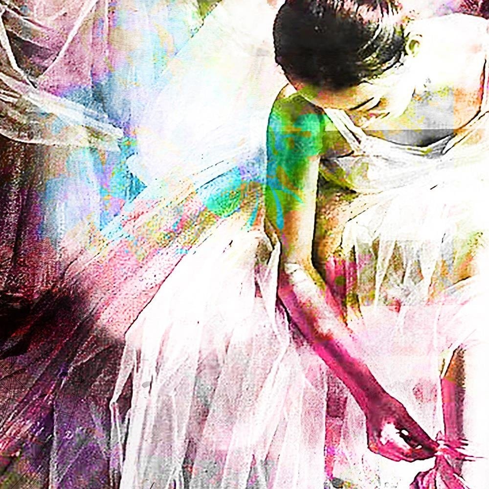 Glezna melnā rāmī - Ballerina Dress Abstraction Home Trends