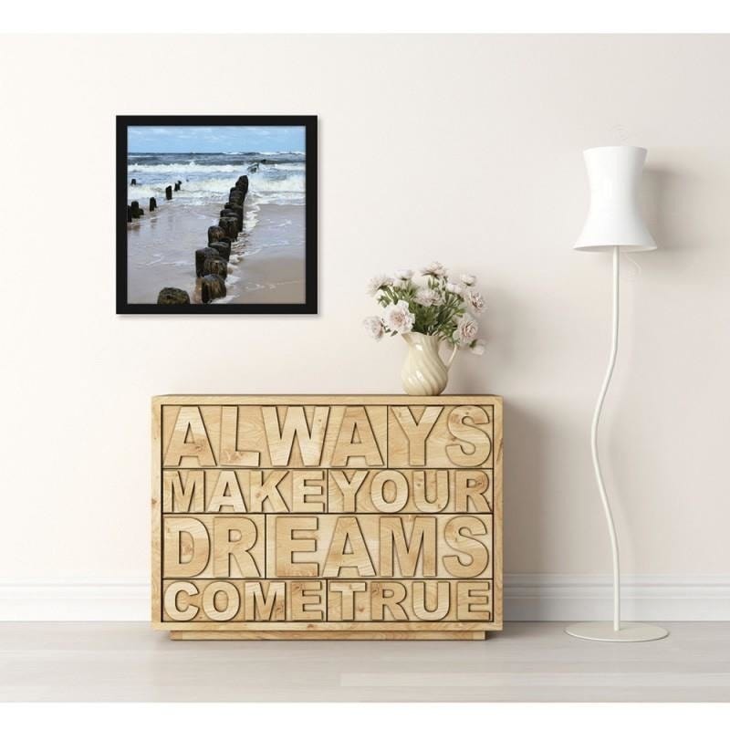Glezna melnā rāmī - Beach breakwaters 3 Home Trends
