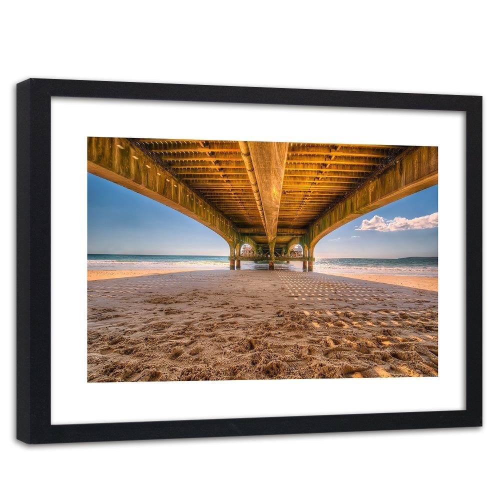Glezna melnā rāmī - Beach Under The Pier Home Trends