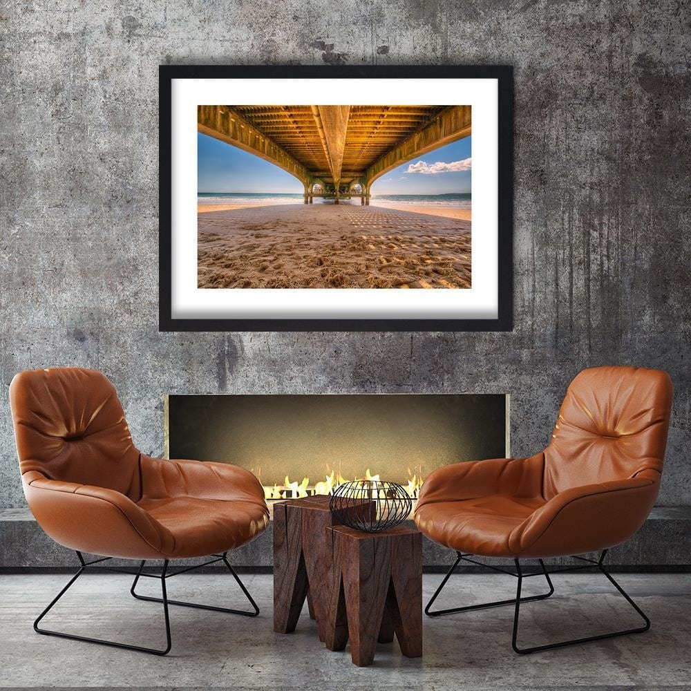 Glezna melnā rāmī - Beach Under The Pier Home Trends