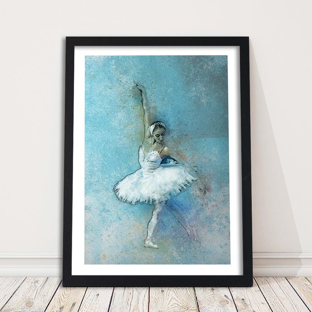 Glezna melnā rāmī - Beautiful Ballerina Home Trends