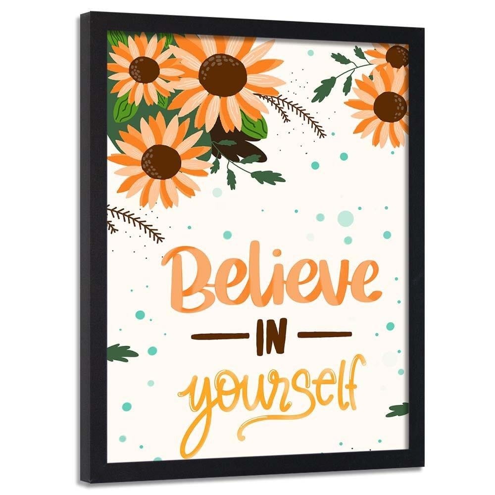 Glezna melnā rāmī - Believe In Yourself Home Trends