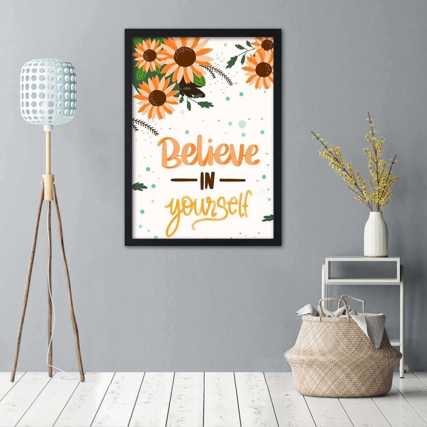 Glezna melnā rāmī - Believe In Yourself Home Trends
