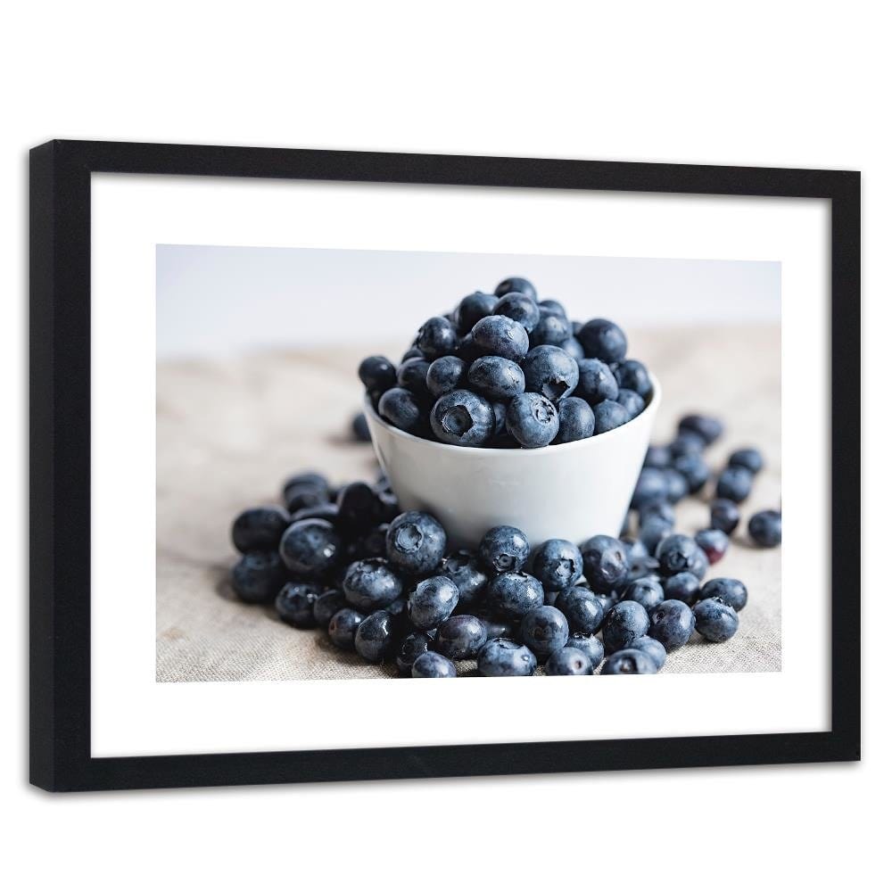 Glezna melnā rāmī - Berries In A Bowl Home Trends