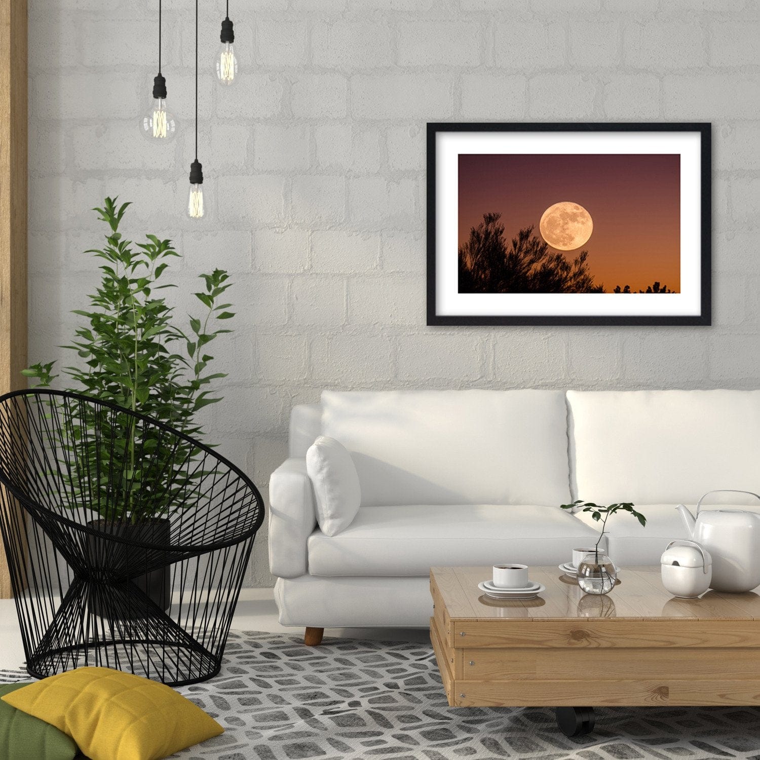 Glezna melnā rāmī - Big Moon Home Trends