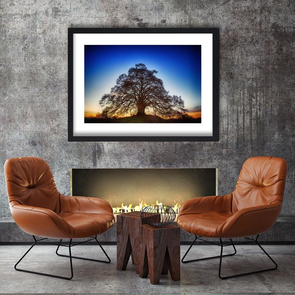 Glezna melnā rāmī - Big Tree At Dusk Home Trends