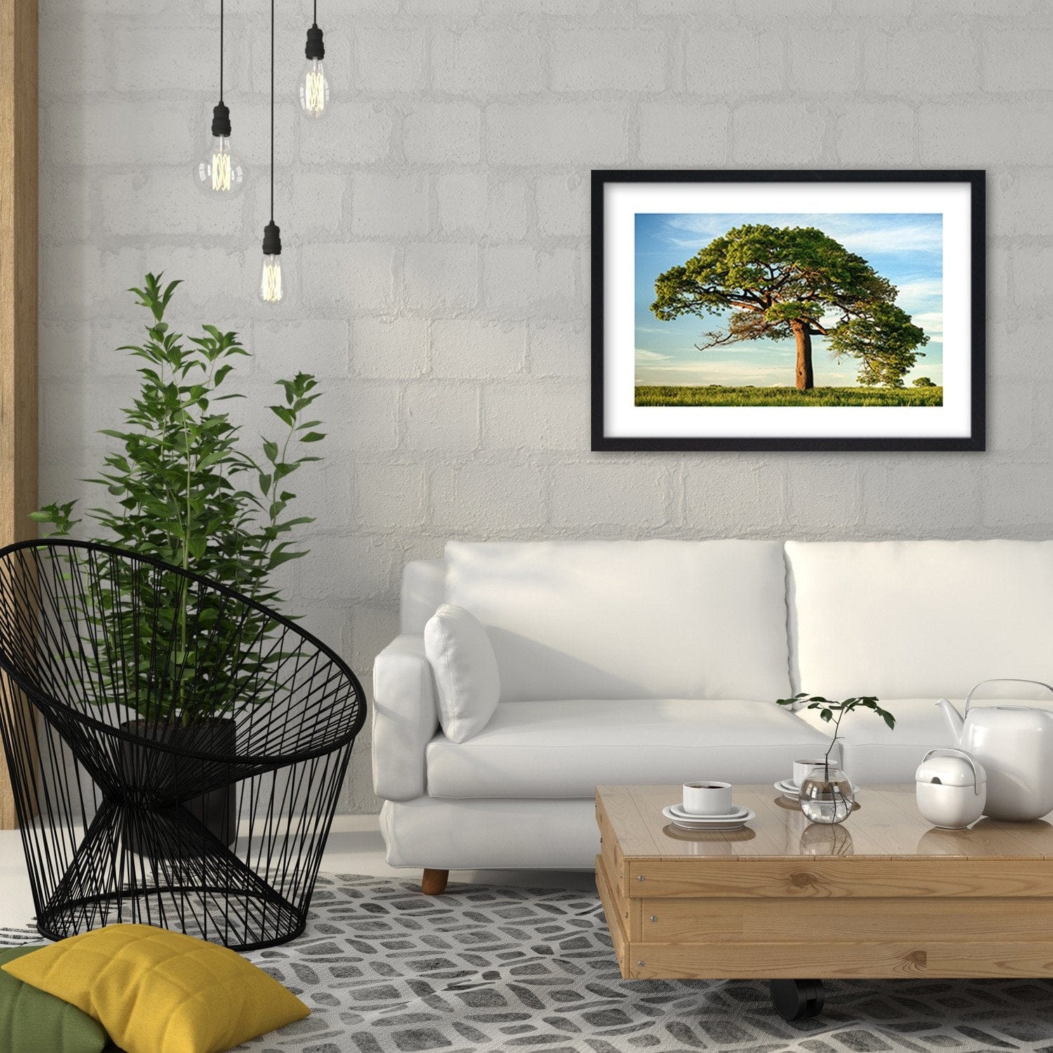 Glezna melnā rāmī - Big Trees Home Trends