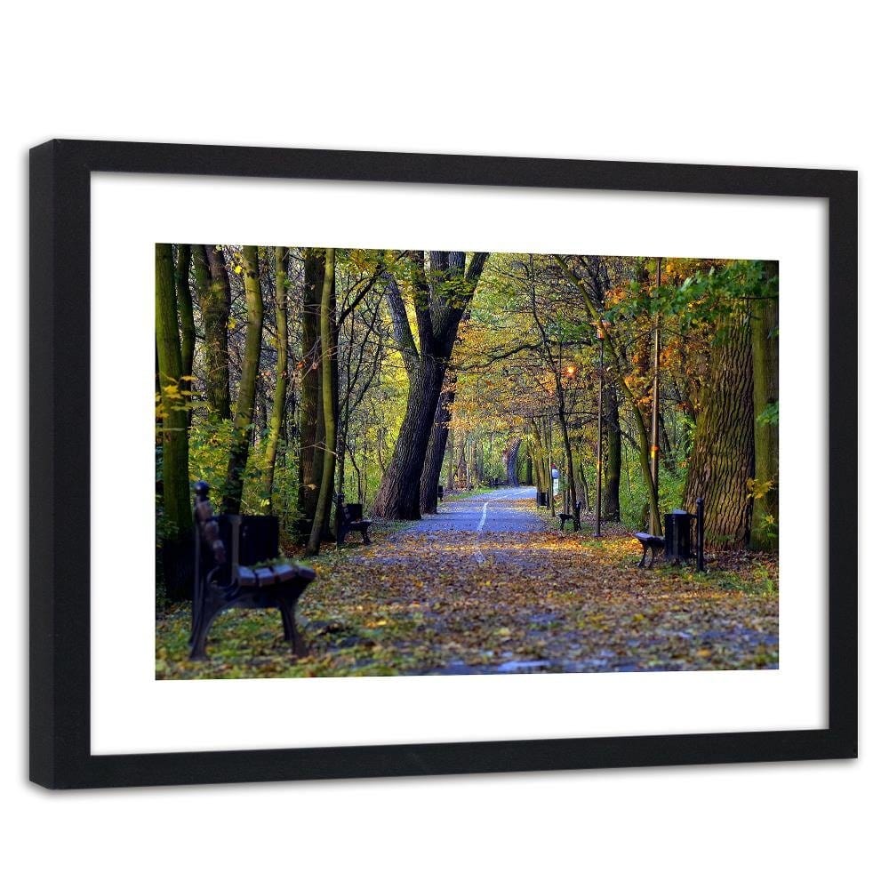 Glezna melnā rāmī - Bike Path In The Park Home Trends