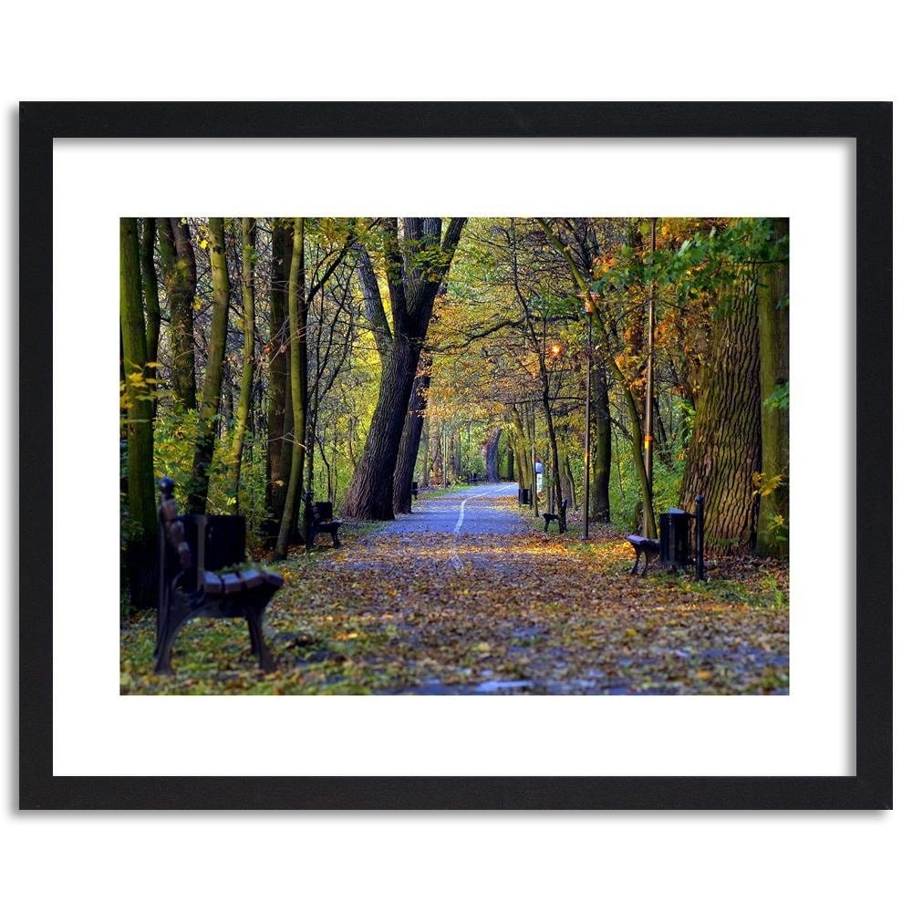 Glezna melnā rāmī - Bike Path In The Park Home Trends