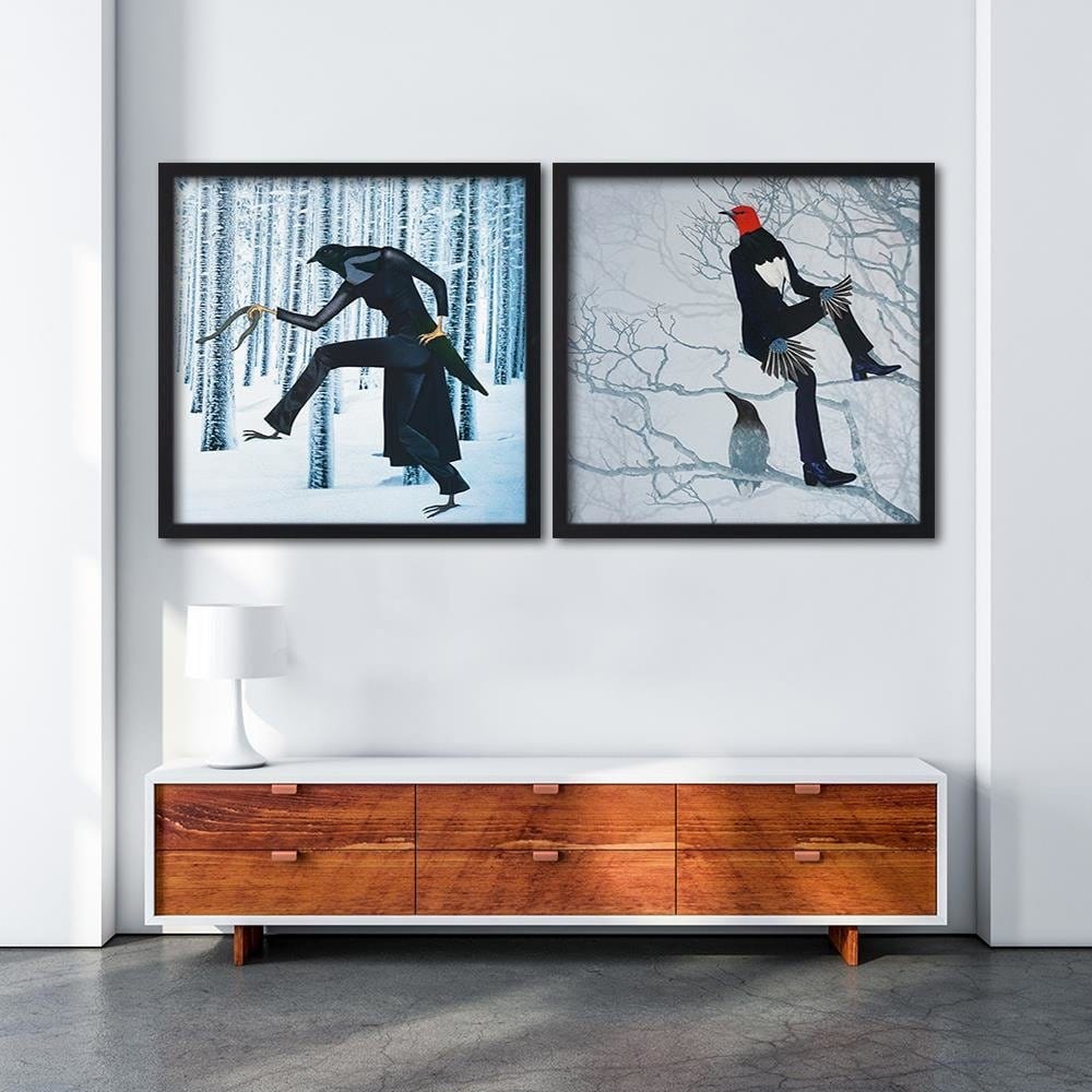 Glezna melnā rāmī - Bird Man Home Trends