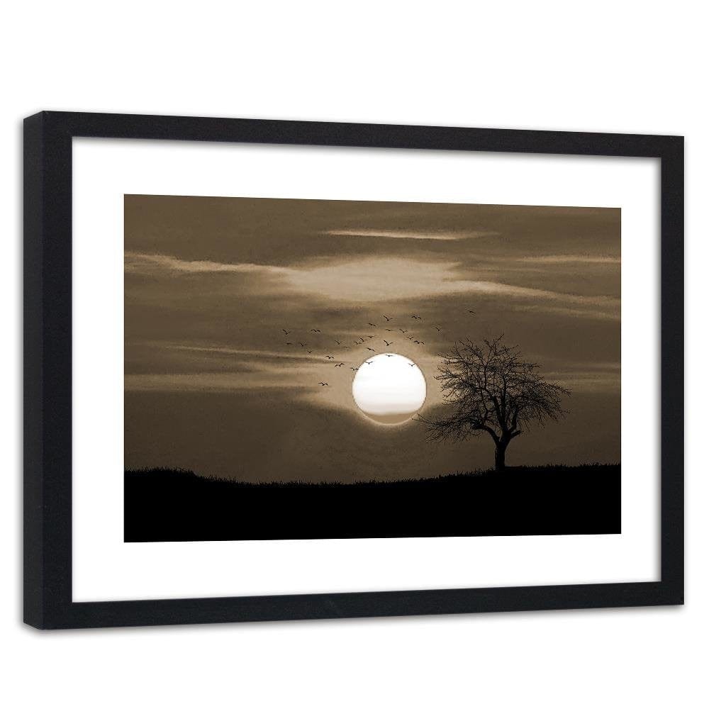 Glezna melnā rāmī - Birds At Sunset 1 Home Trends