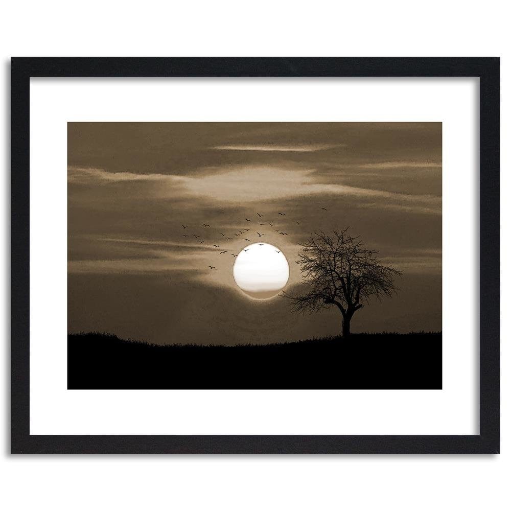 Glezna melnā rāmī - Birds At Sunset 1 Home Trends