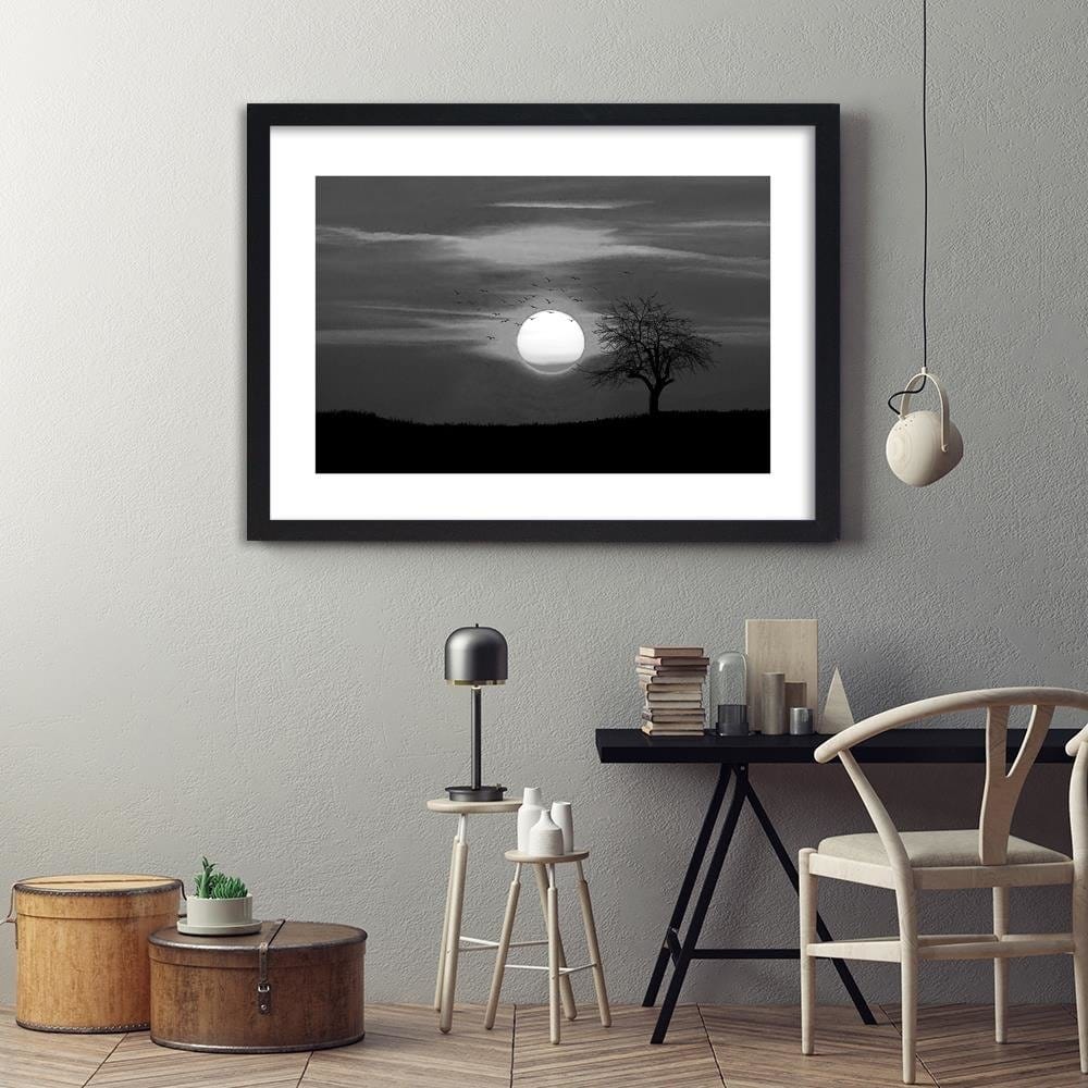 Glezna melnā rāmī - Birds At Sunset 2 Home Trends