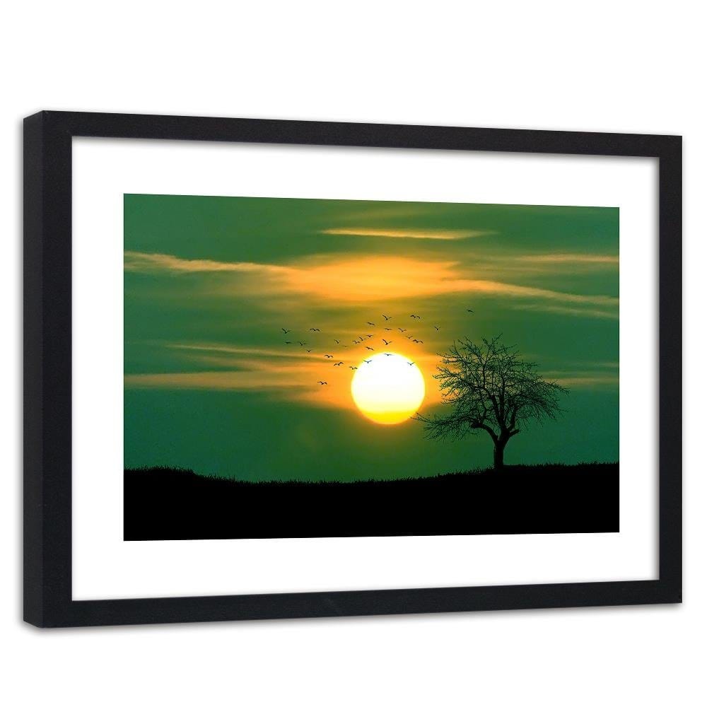 Glezna melnā rāmī - Birds At Sunset 4 Home Trends