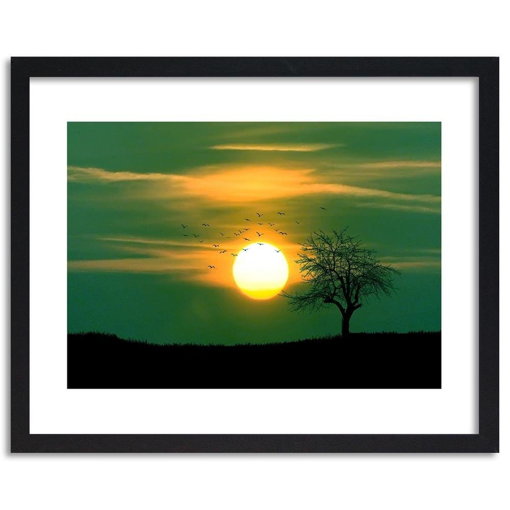Glezna melnā rāmī - Birds At Sunset 4 Home Trends