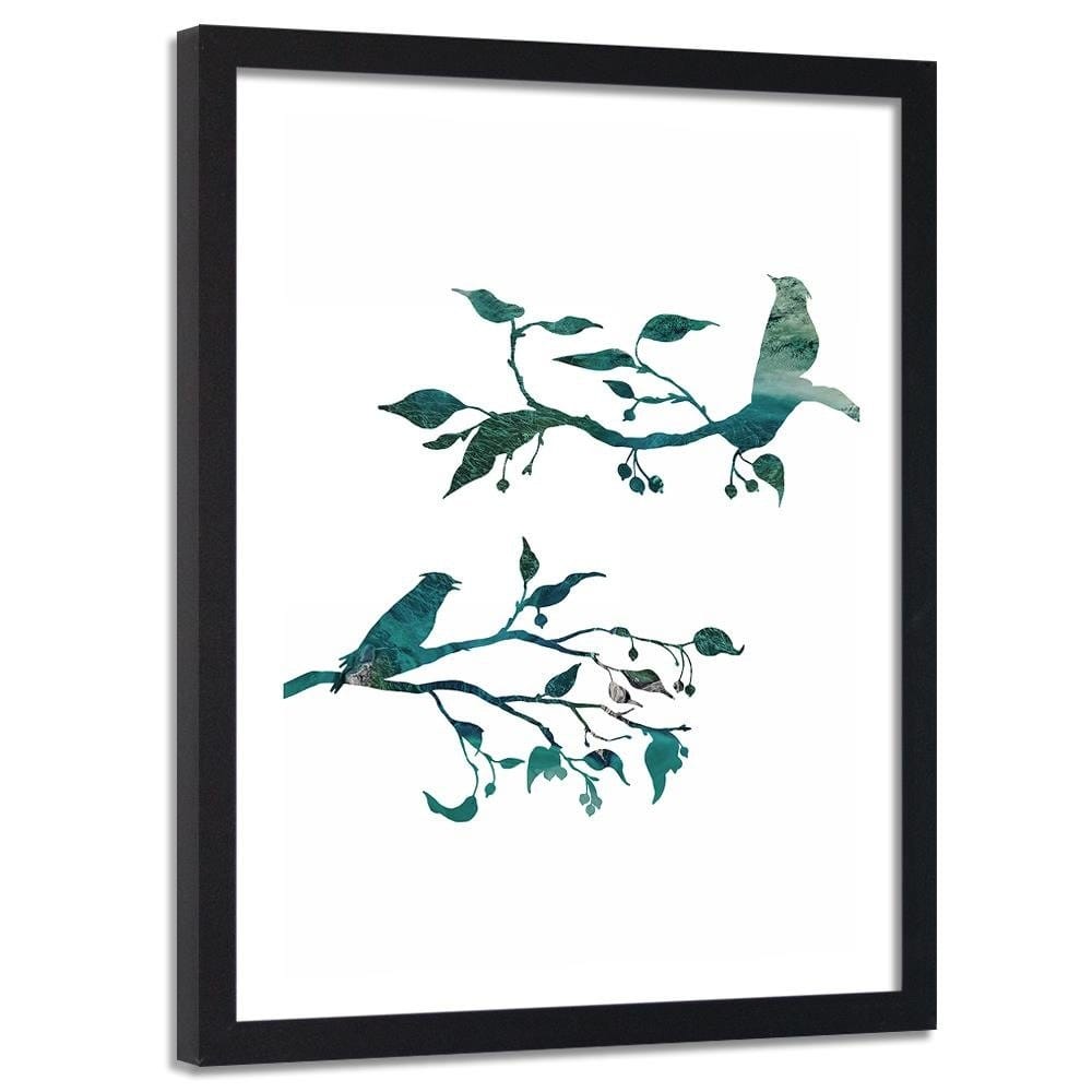 Glezna melnā rāmī - Birds On Branches Home Trends