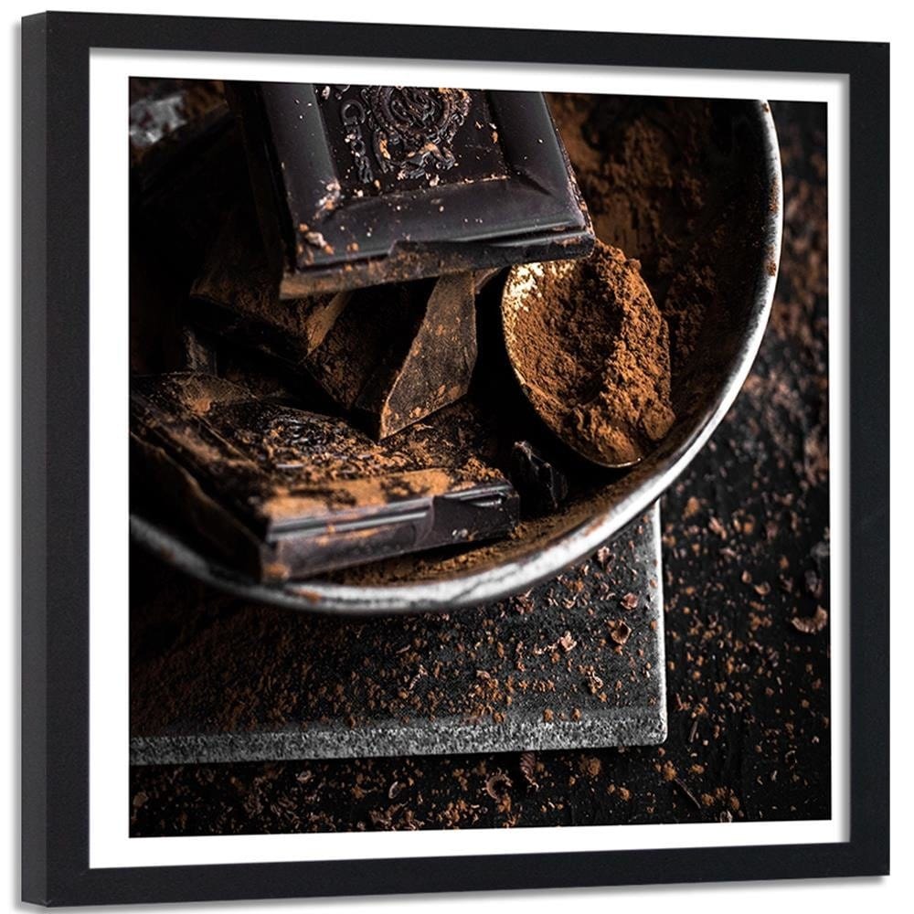 Glezna melnā rāmī - Bitter Chocolate And Cocoa Home Trends
