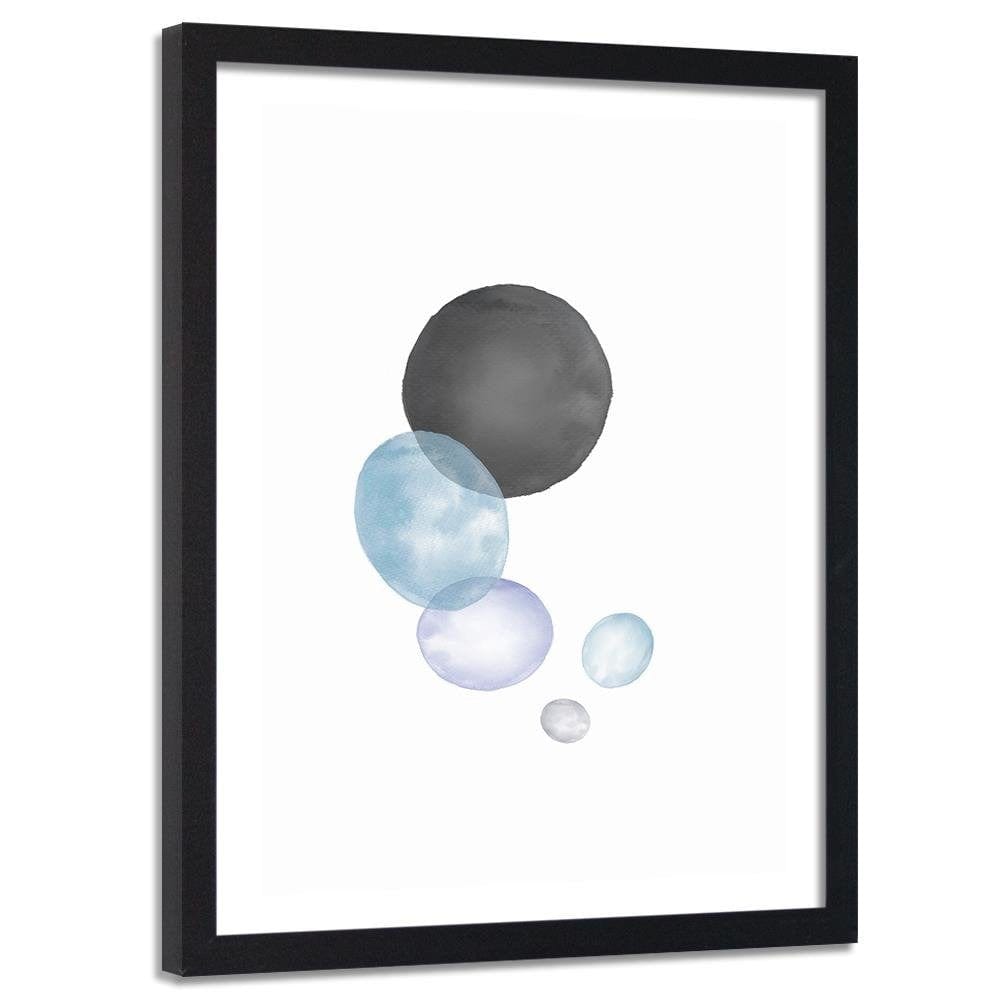 Glezna melnā rāmī - Black And Blue Circles Home Trends