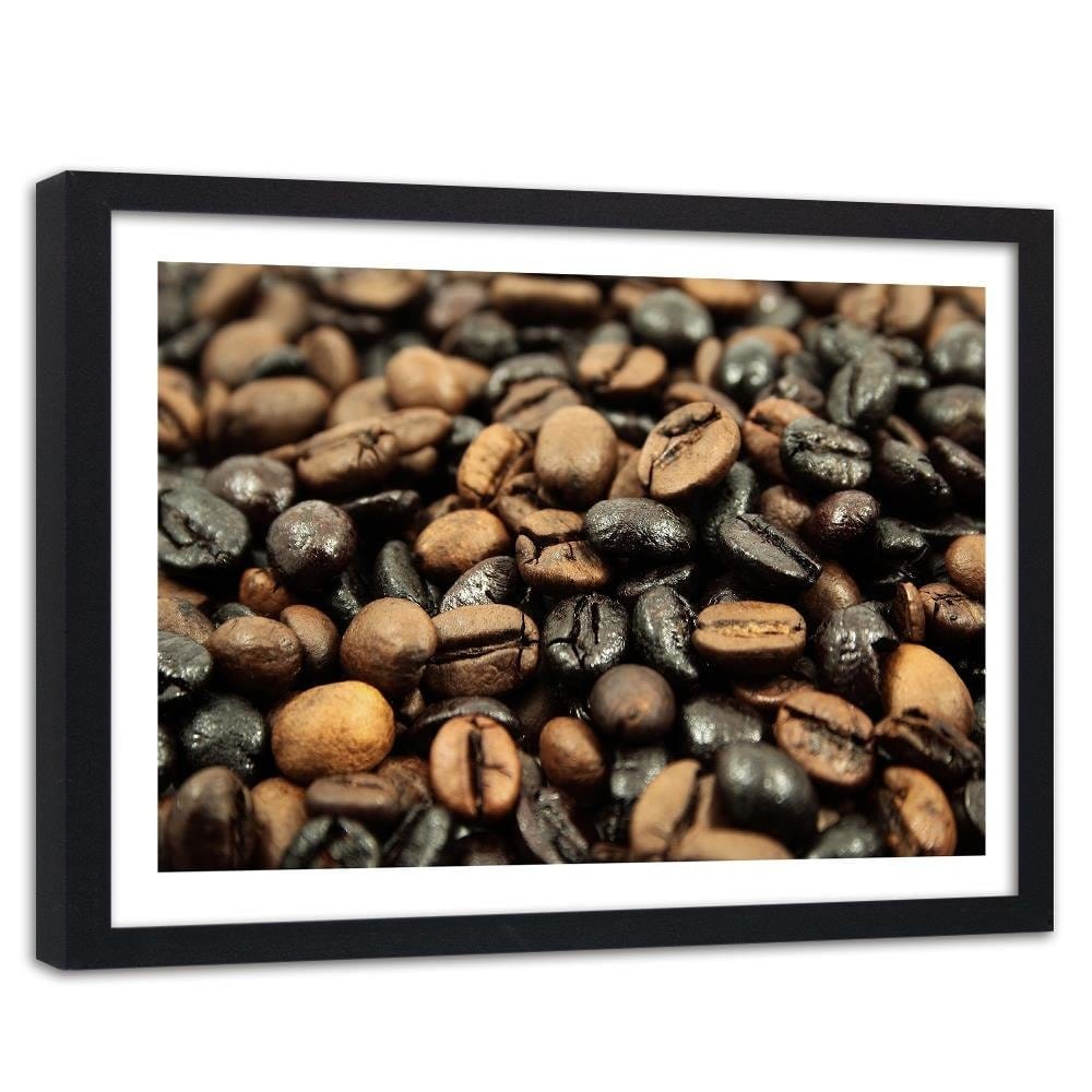 Glezna melnā rāmī - Black And Brown Coffee Beans Home Trends