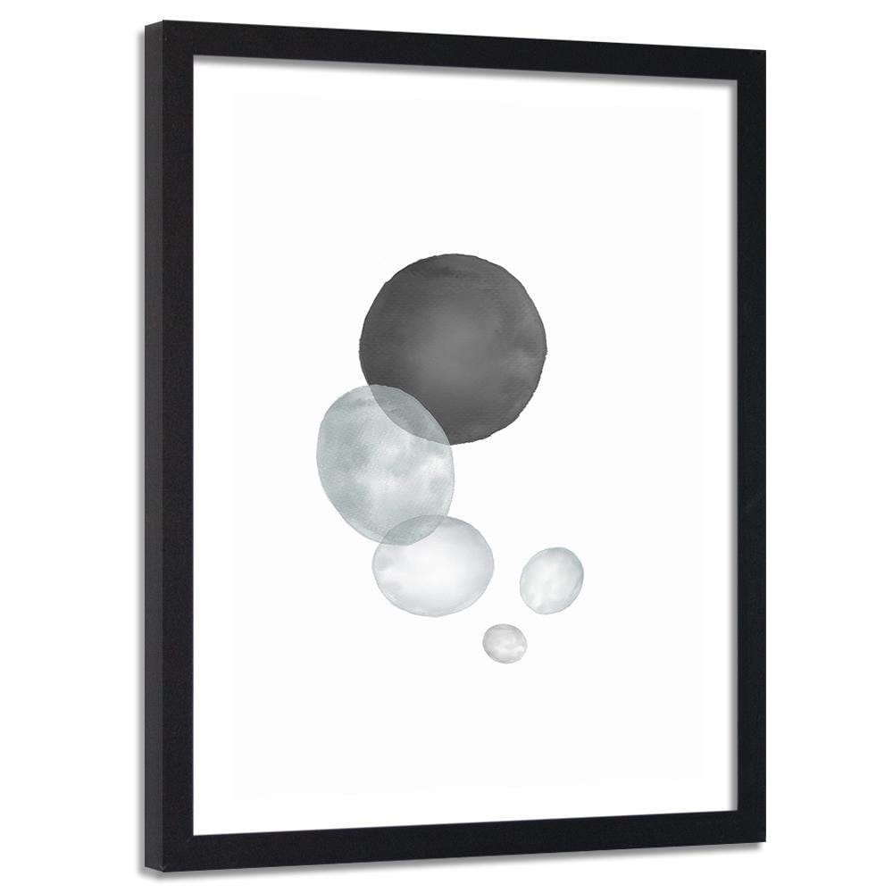 Glezna melnā rāmī - Black And Gray Circles Home Trends