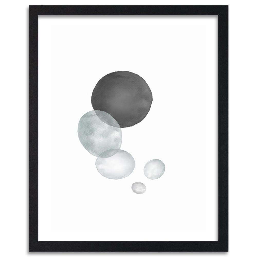 Glezna melnā rāmī - Black And Gray Circles Home Trends