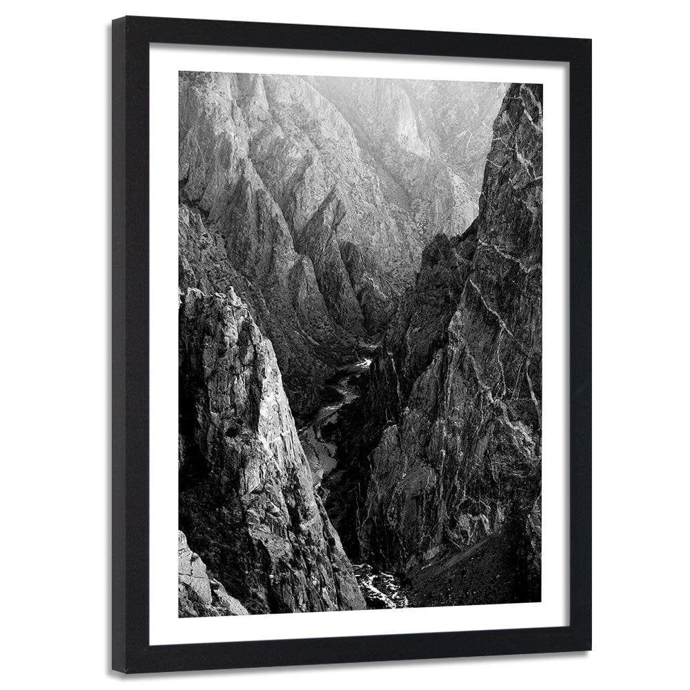 Glezna melnā rāmī - Black And White Mountain Landscape Home Trends