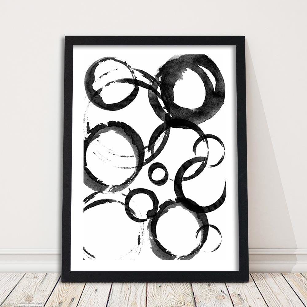 Glezna melnā rāmī - Black Circles Home Trends