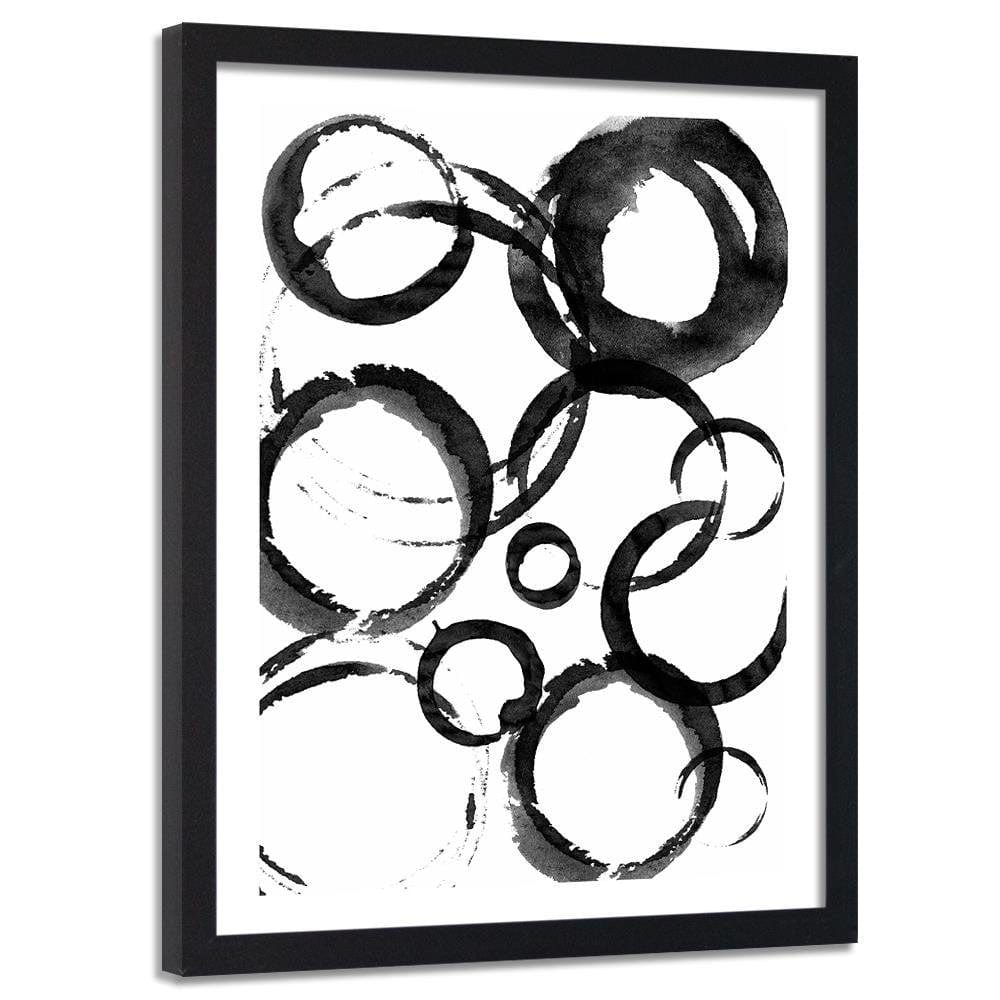 Glezna melnā rāmī - Black Circles Home Trends