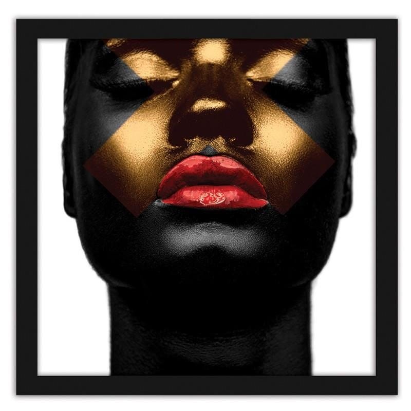 Glezna melnā rāmī - Black skin and red lips Home Trends