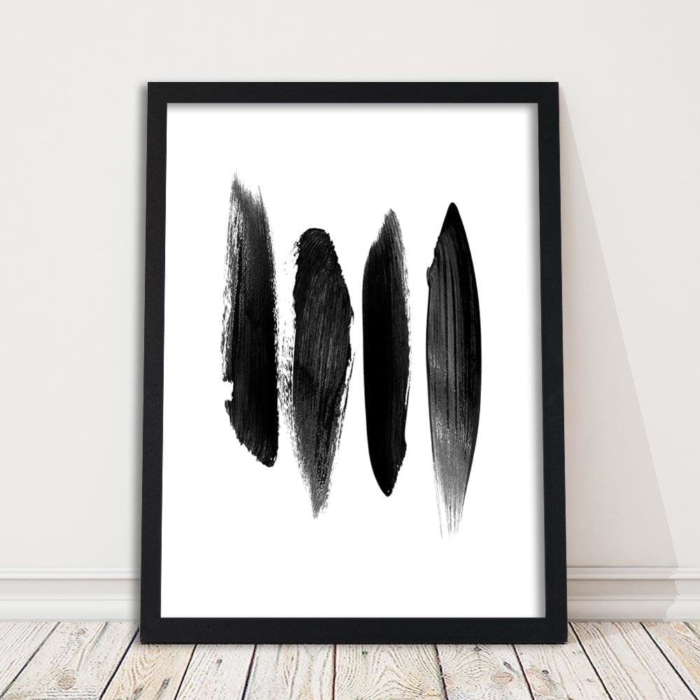 Glezna melnā rāmī - Black Stripes Home Trends