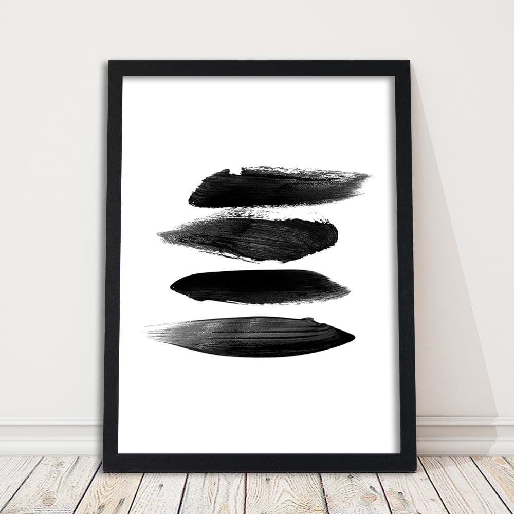 Glezna melnā rāmī - Black Stripes Home Trends