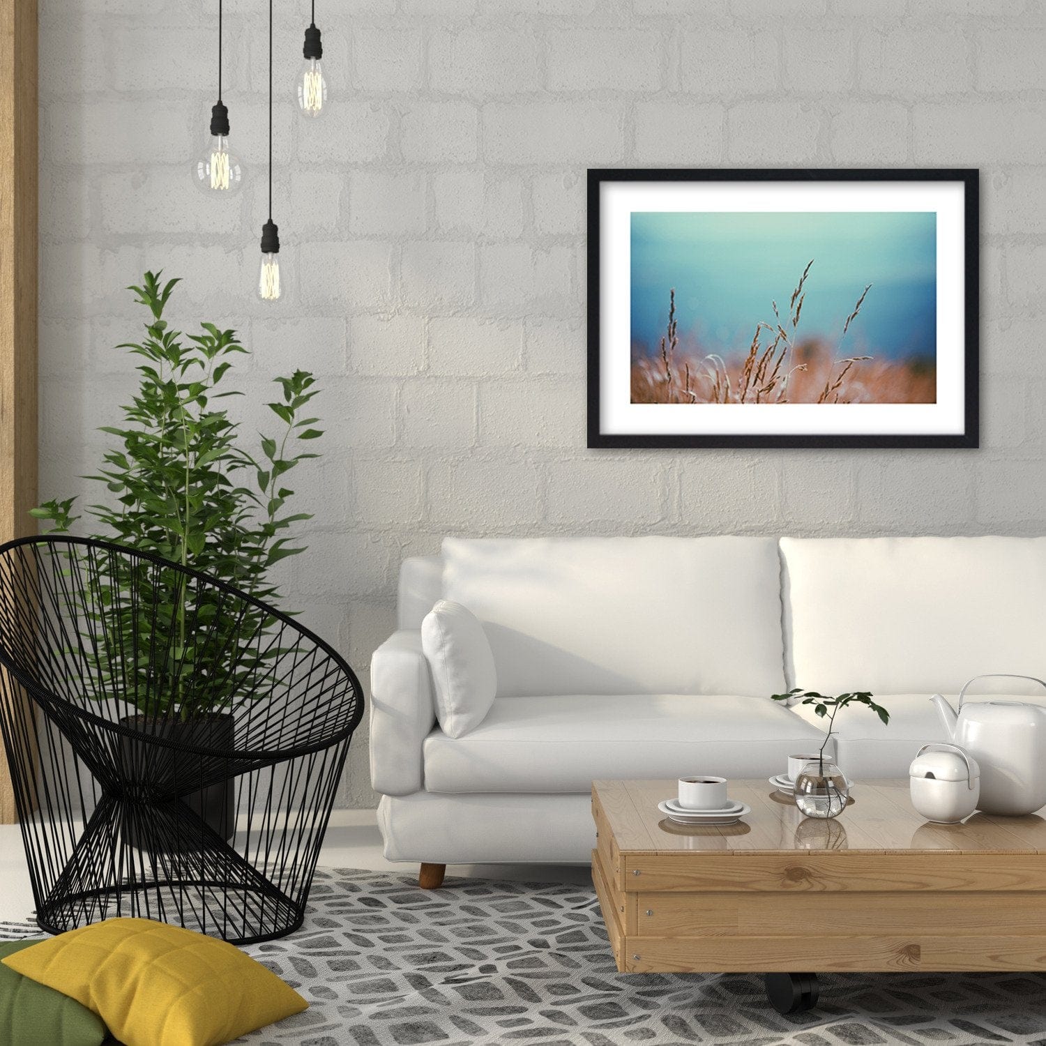 Glezna melnā rāmī - Blades Cereals Home Trends