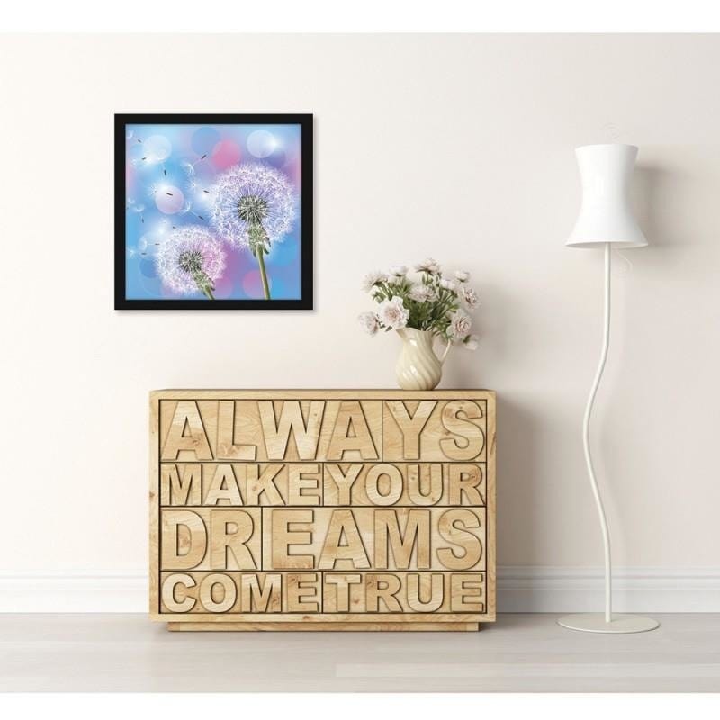 Glezna melnā rāmī - Blower on blue background Home Trends