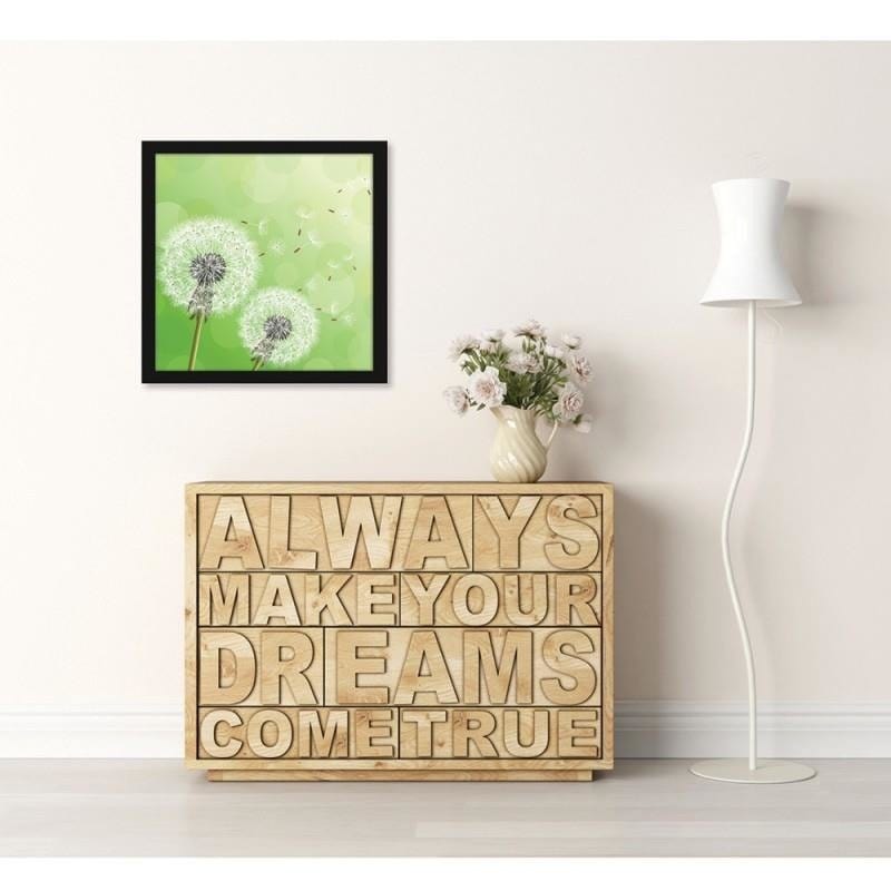 Glezna melnā rāmī - Blower on green background Home Trends