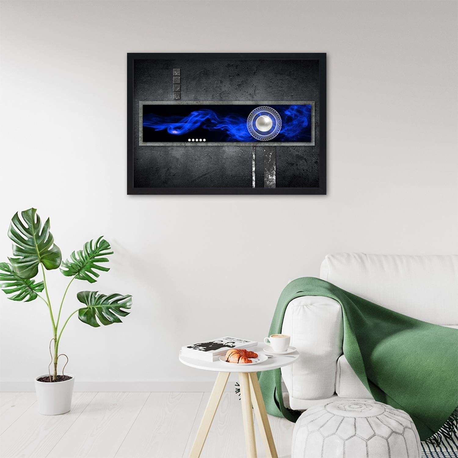 Glezna melnā rāmī - Blue Abstraction Home Trends