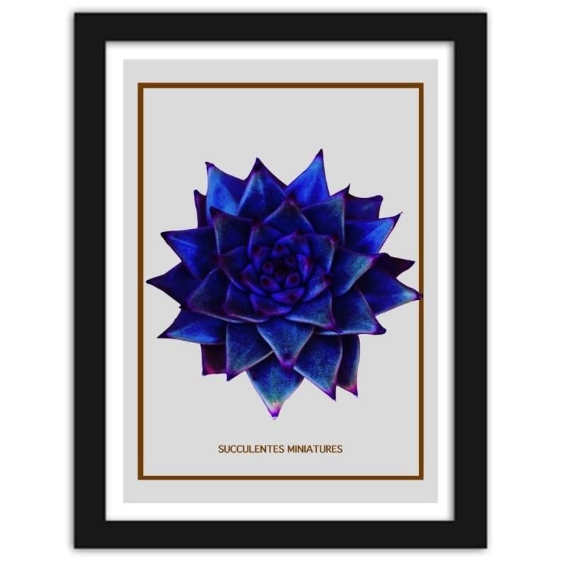 Glezna melnā rāmī - Blue cactus 2 Home Trends