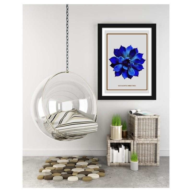 Glezna melnā rāmī - Blue cactus Home Trends