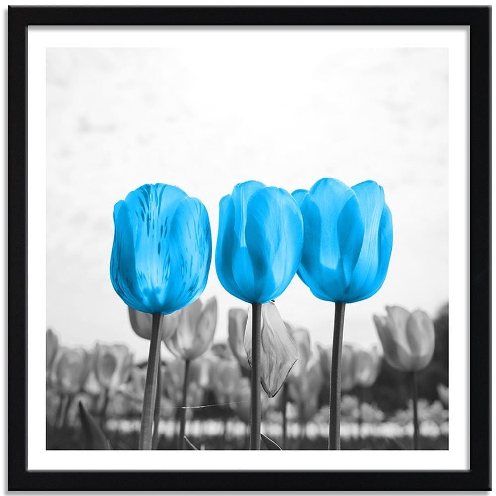Glezna melnā rāmī - Blue Tulips Home Trends