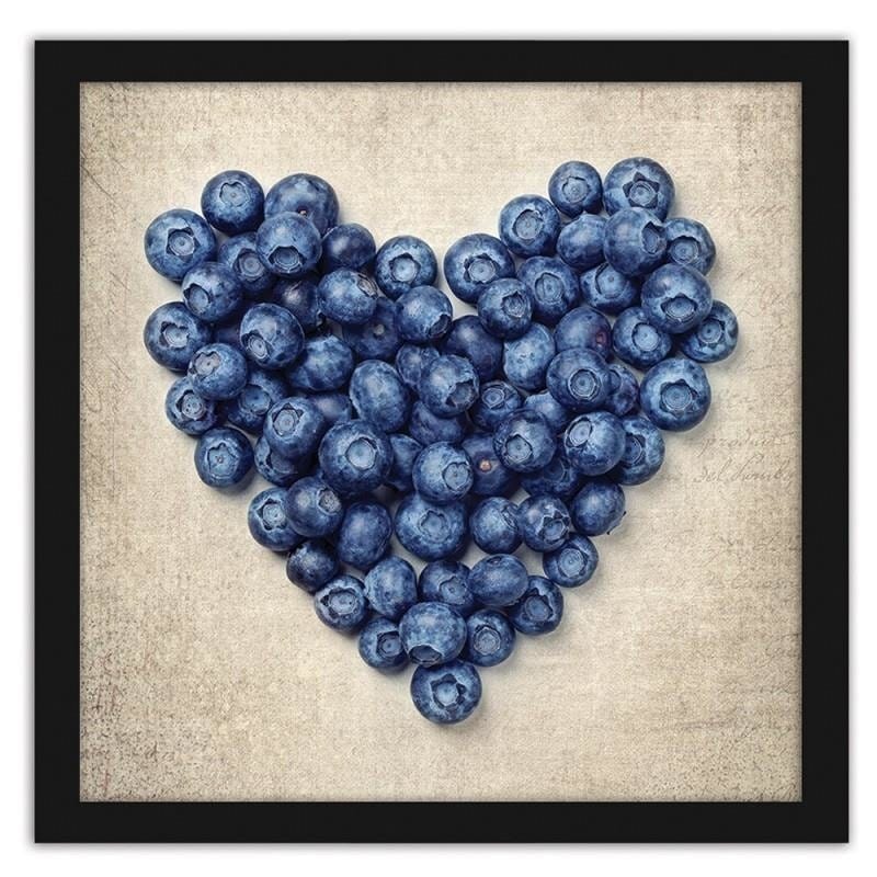 Glezna melnā rāmī - Blueberry heart Home Trends