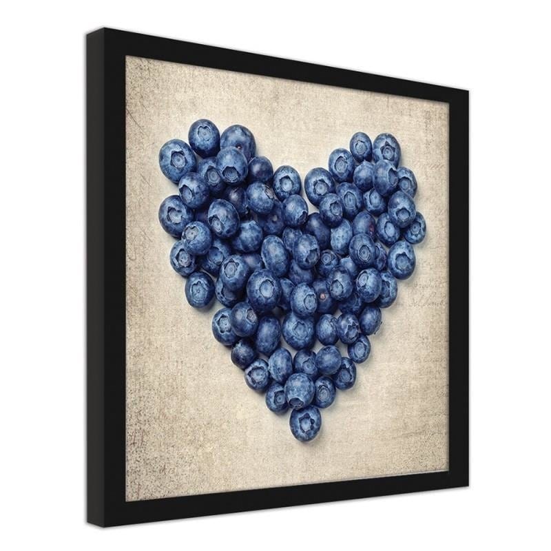 Glezna melnā rāmī - Blueberry heart Home Trends