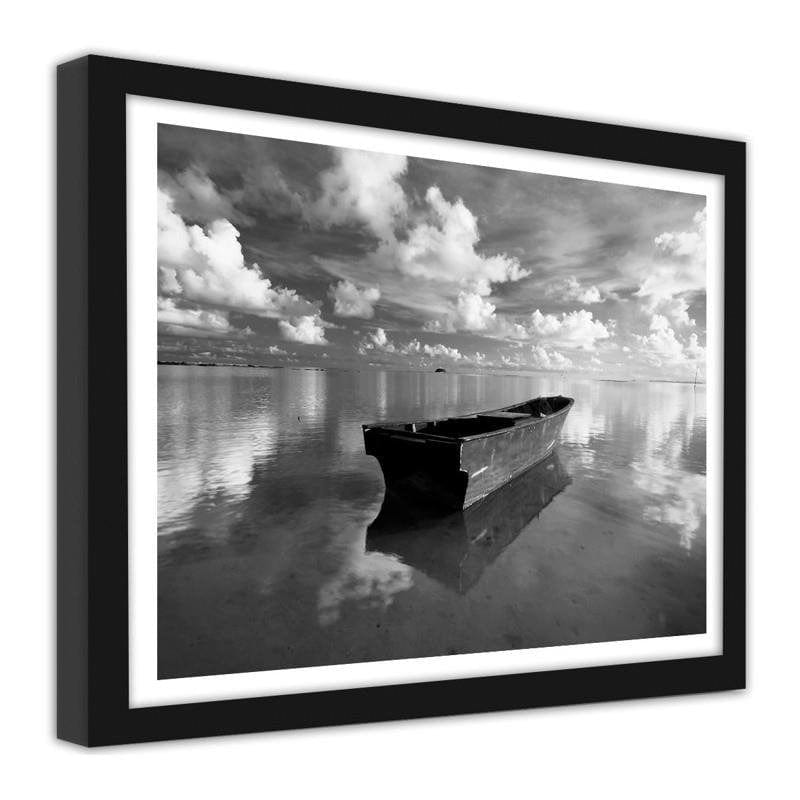 Glezna melnā rāmī - Boat in the clouds Home Trends